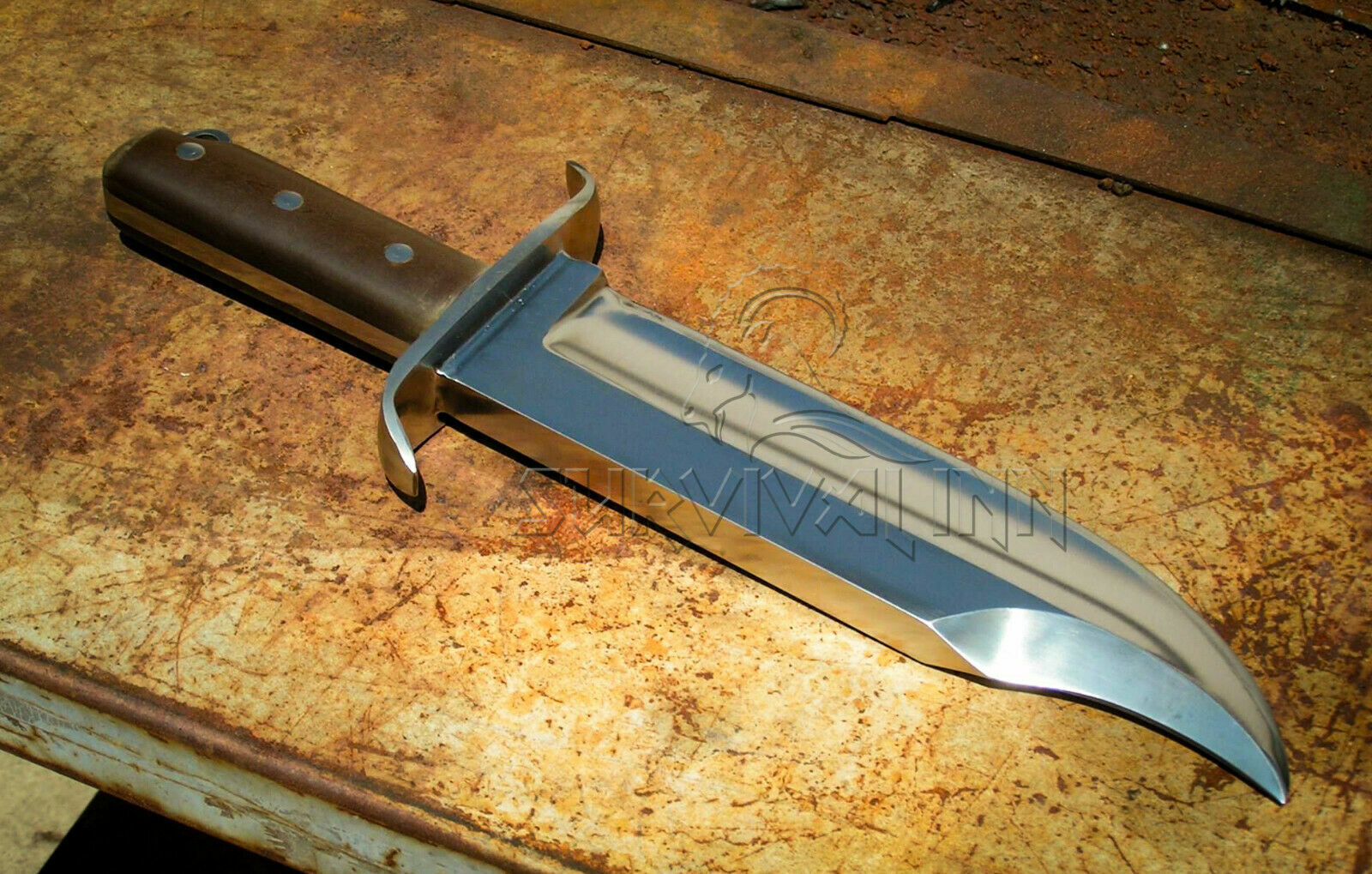 CUSTOM HANDMADE D2 STEEL HUNTING BOWIE KNIFE JOHN RAMBO KNIFE W/LEATHER SHEATH