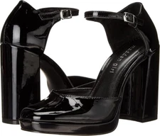 MADDEN GIRL Platform Heels BLACK PATENT LEATHER  VTG 90s  Y2K Vibe Size 8