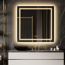 800x800mm Splendent Cube LED Bathroom Mirror with Lights | IP65| Demister| Touch