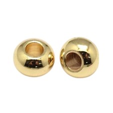 Brass flat round bead spacers gold color 2mm hole 6X4mm nickel free