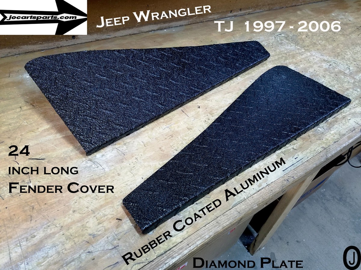 Black Diamond Plate Floor Boards For Jeep Wrangler YJ (1987-1995) - Bed Liner Coated