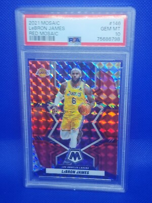 2021 LeBron James Panini Mosaic #286 Red Mosaic Prizm PSA 10 2021 LeBron James Panini Mosaic #286 Red Mosaic Prizm PSA 10