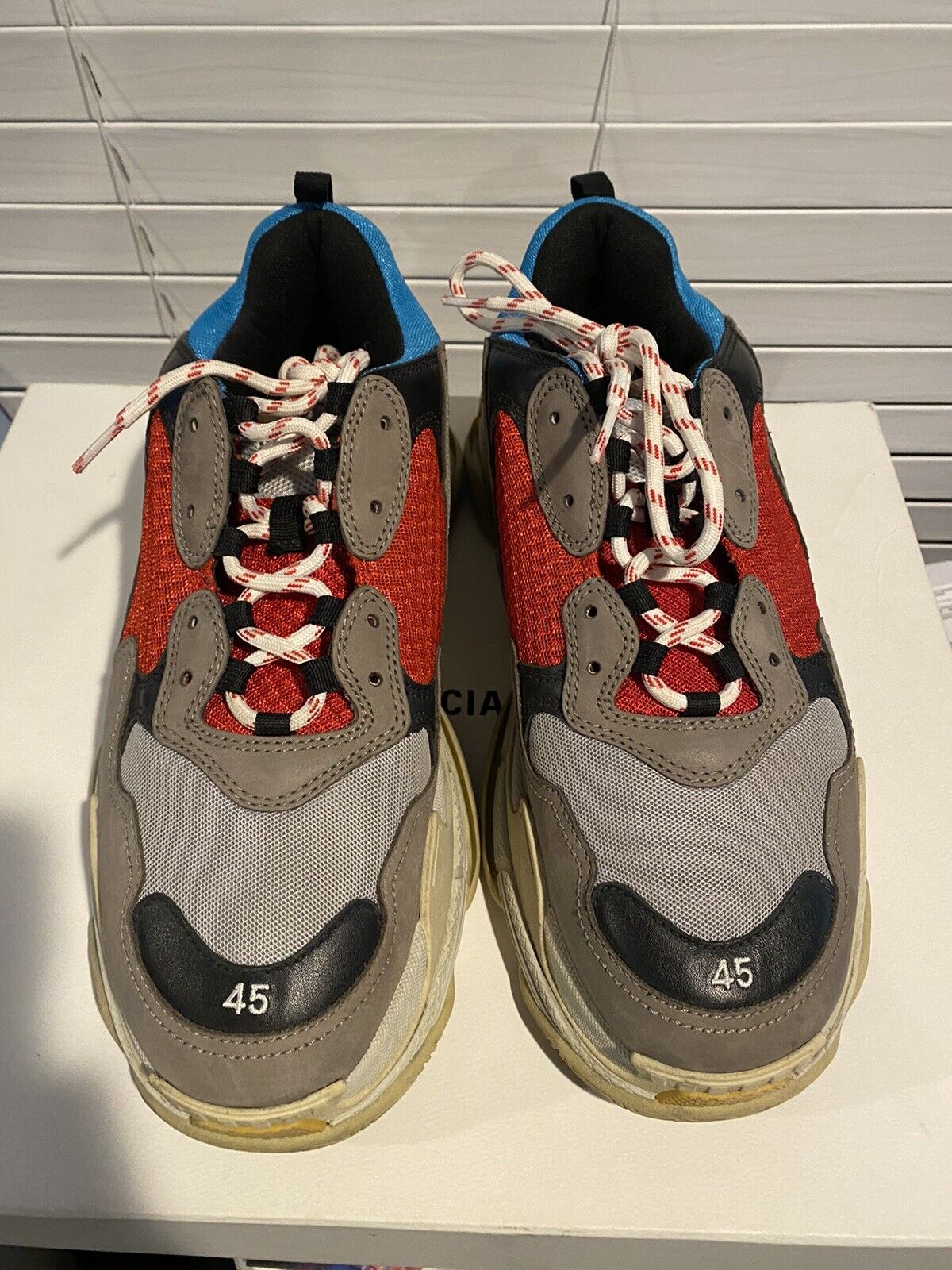 Size 12 - Balenciaga Triple S Blue Red - image 2