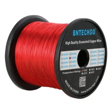 BNTECHGO 26 AWG Enameled Copper Magnet Wire - 3.0 lb - 0.0157" Red