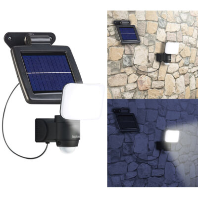 Luminea Solar-LED-Wandfluter für außen, PIR-Sensor, 5,4 Watt, 300 Lumen, IP44