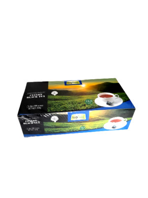 Premium Quality Pure Ceylon  black tea in  100  tea bags ,  ceylon topleaf brand