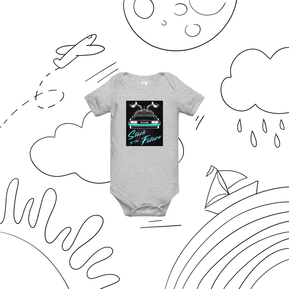 Stack to the Future Bitcoin Baby One-Piece