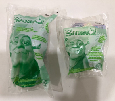 2003 SHREK2 Burger King Happy Meal Toys Lot of 2 Puss in Boots & Gingerbread Man