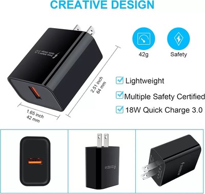 18W Adaptive Fast Charger for Samsung Galaxy S24/S23/S22/S21/S20, Note 20 Ultra