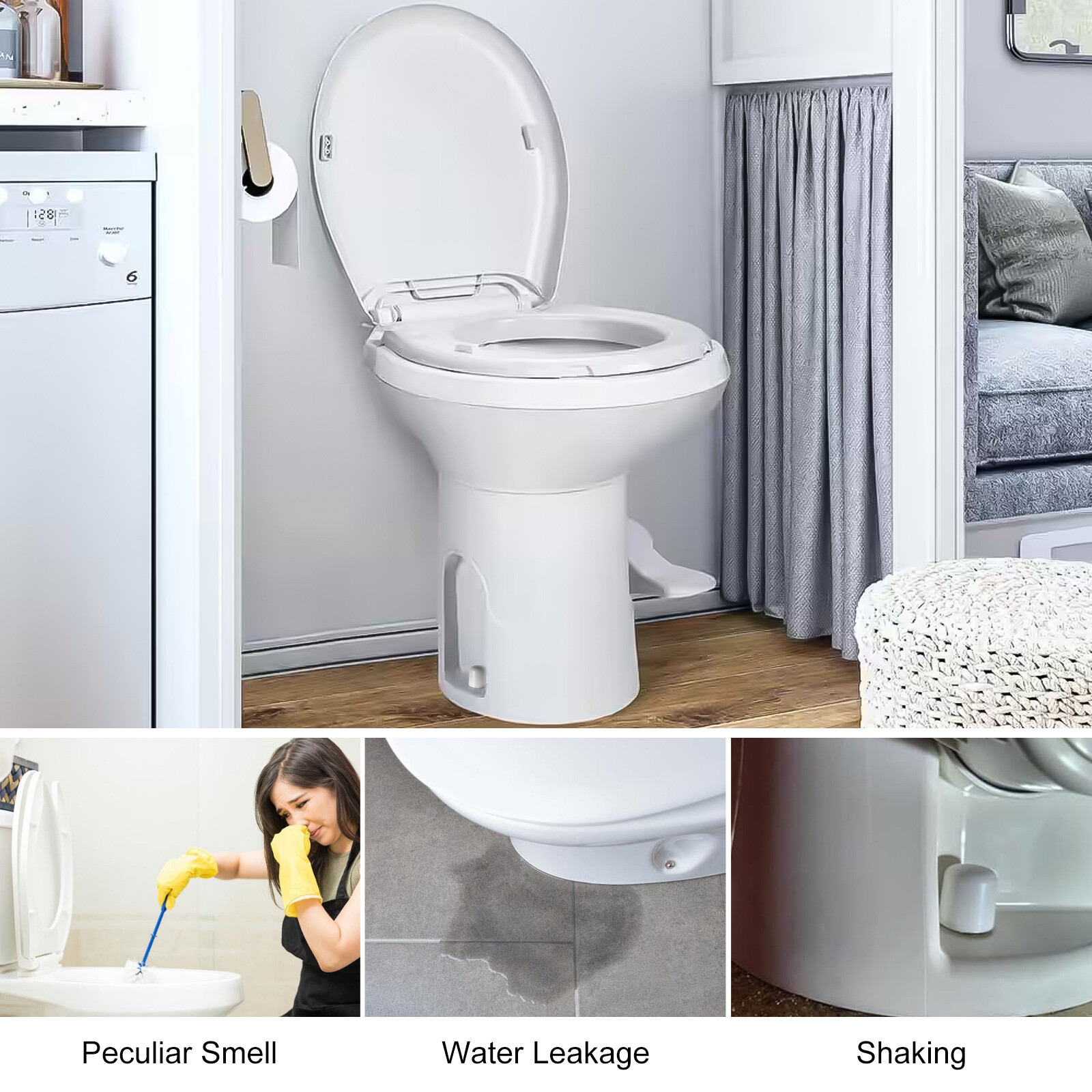 RV Toilet Seal & Flange for Dometic 300 310 320 Toilet Flush Ball & Base Gasket