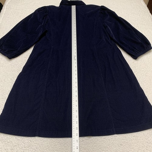 GAP Women's XL Navy Blue Corduroy Mini Dress Puff Sleeve Soft 100% Cotton - Picture 10 of 16
