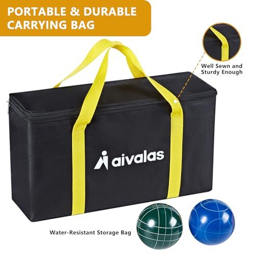 Aivalas Bocce Ball Set Bocci Ball Set with 8 Resin Balls, Pallino, 90mm eBay
