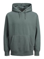 Jack  Jones Men's Plain Hoodie in Forest Night Relaxed Fit 12161145 soft cotton