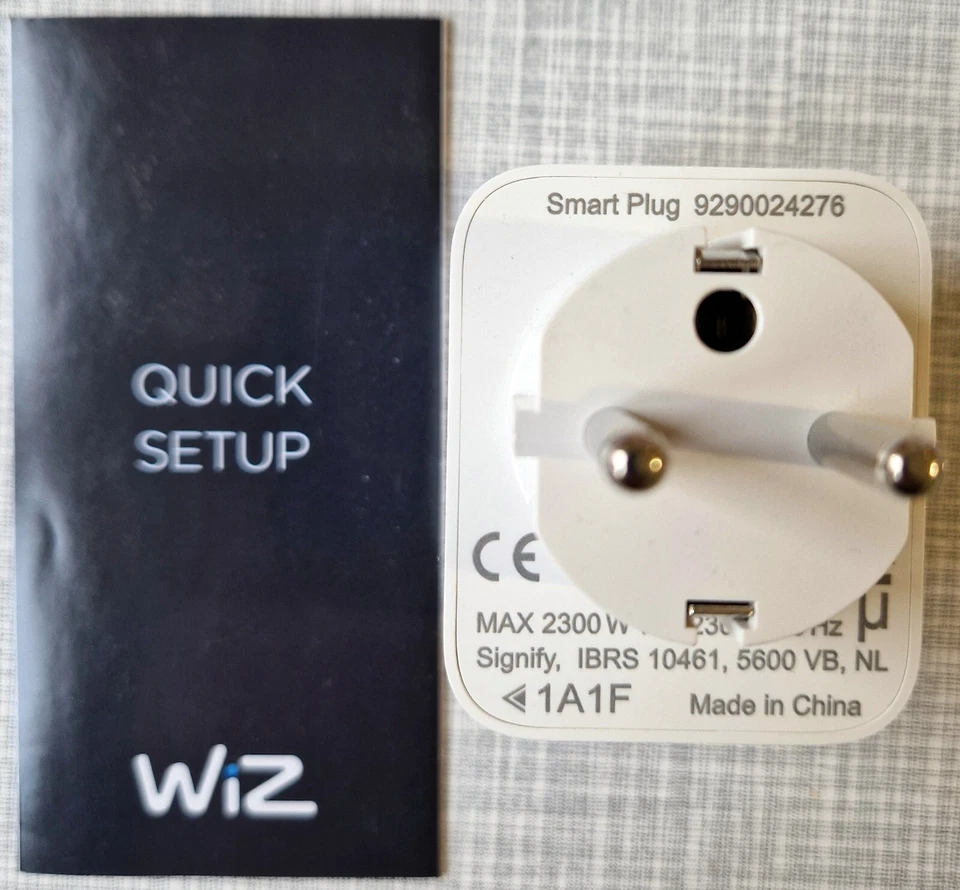 WiZ Smarter Zwischenstecker WLAN mit Setup-Anleitung.