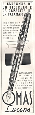 PUBBL. 1939 OMAS LUCENS FOUNTAIN PEN LUXURY JEWEL SQUID TASPARENZA