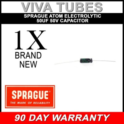 Condensatore Assiale Sprague ATOM TVA-1300 | 1uF 50VDC | USA NOS Nuovo Vecchio Stock