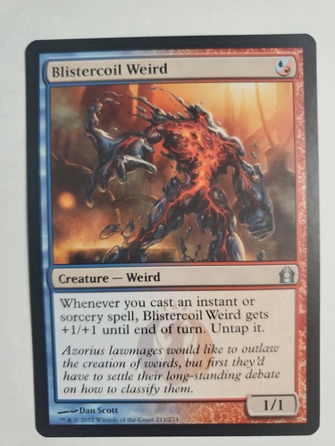 MTG Magic The Gathering Card Blistercoil Weird Creature Weird Red Blue ...