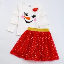 NEW Boutique Snowman Tulle Tutu Skirt Girls Christmas Outfit