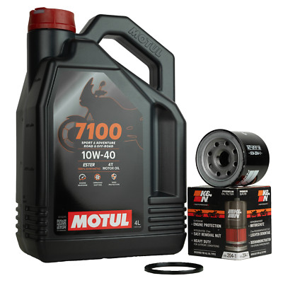 Ölwechsel Motul 7100 10W40 + Ölfilter KN204 für Honda Kawasaki Yamaha MT-07