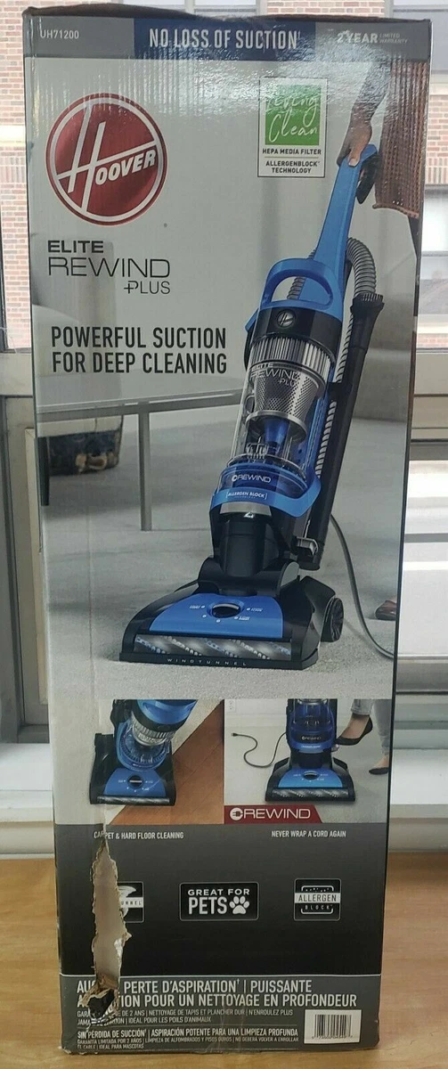 HOOVER ELITE REWIND PLUS UPRIGHT VACUUM CLEANER W FILTER BLUE
