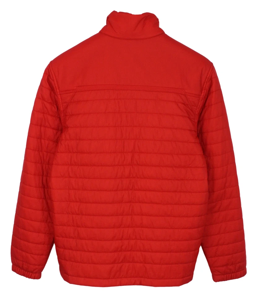 Timberland Jacket Men M Padded Quilted Red Lined Zipper - Image 2 of 4