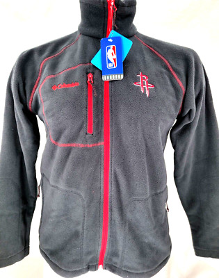 NEW Houston Rockets HOU Black Columbia Fast Trek Full Zip Fleece Jacket Men's S