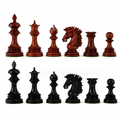 4.5  Premium Wellington Staunton Series Chess Pieces in Bud Rosewood & Ebony .