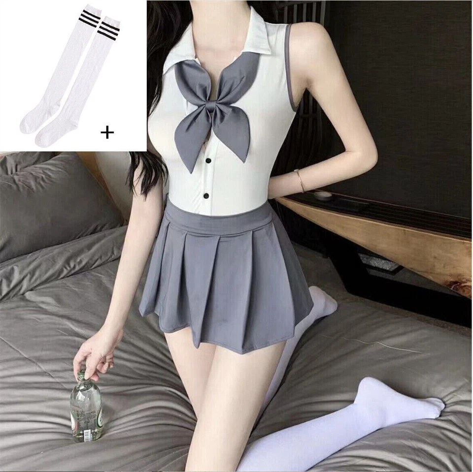 Sexy School Girl Uniform Student Role Play Costume Women Cosplay Japanese Outfit - Image 4 of 4