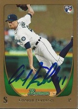 Charlie Furbush Seattle Mariners 2011 Bowman Gold Signed Card