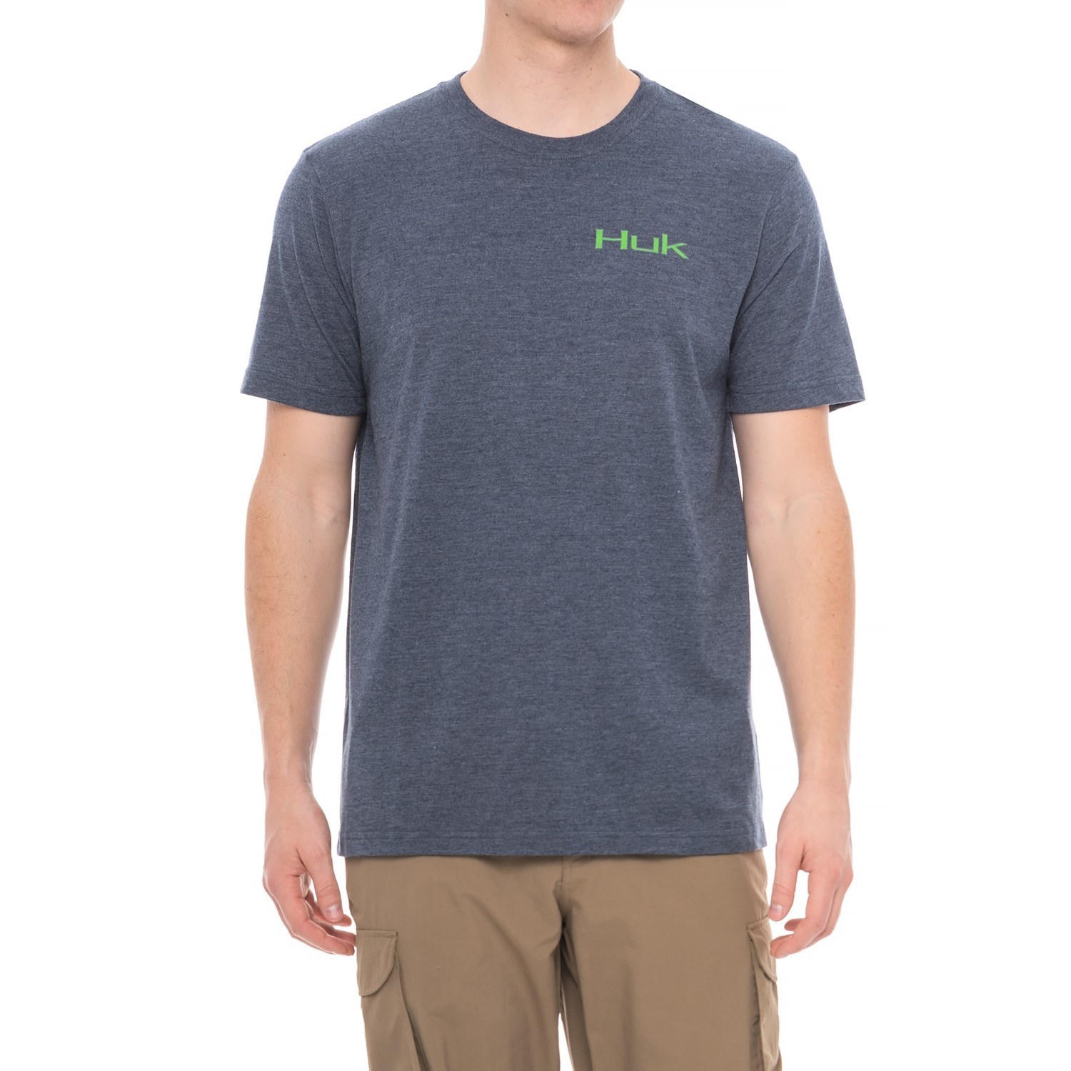 HUK Logo KC Scott Fishing Дышащая футболка Walleye SS Выберите размер Хизер Темно-синий 4090₽