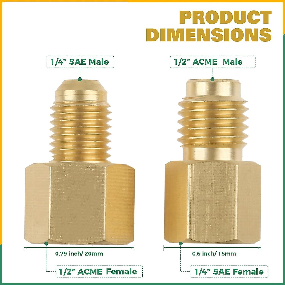 Aupoko R410A Straight Swivel Adapter, R410A Mini Split Adapter with 5/16 SAE Female x 1/4 SAE Male Quick Couplings Wire, Fits for HVAC Air Conditioner Mini Split System - 2 PC