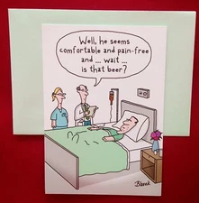 "Alcoholic State", (1) Leanin' Tree Get Well Greeting Card, With (1) Envelope