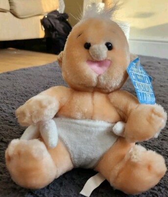 Salco Plüsch Baby in Windel Stofftier, rosa Haare 7 Zoll Vintage selten 