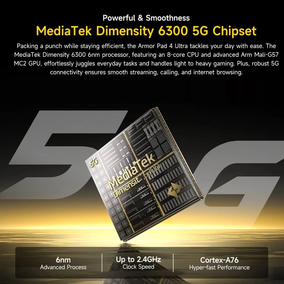 Ulefone Armor Pad 4 Ultra 5G  Robust Tablet PC 16G+256GB 11800mAh Android 14 NFC - Bild 3 von 4