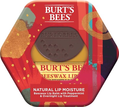 Burt's Bees Natural Lip Moisture Peppermint Gift Set Overnight Lip Treatment