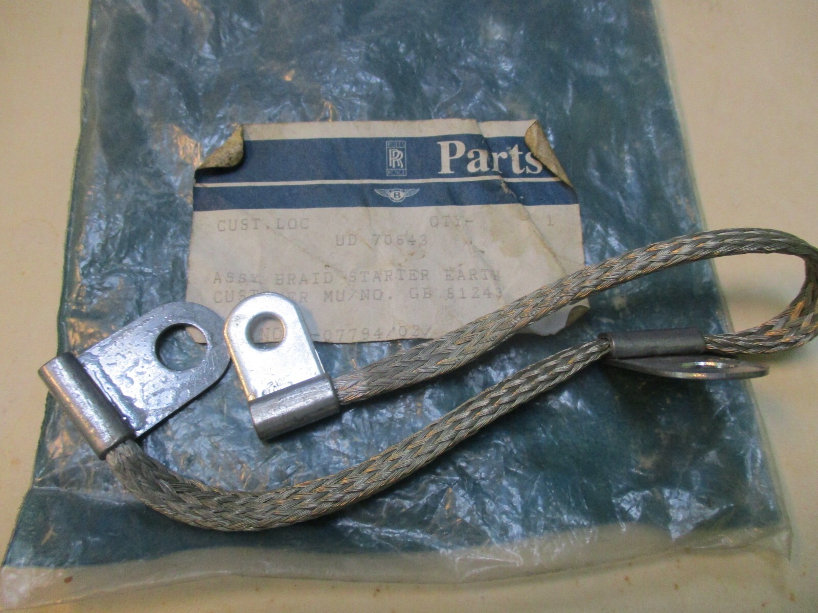 Bentley Arnage, Azure, 8, Rolls Royce Spur starter braided ground strap UD70643
