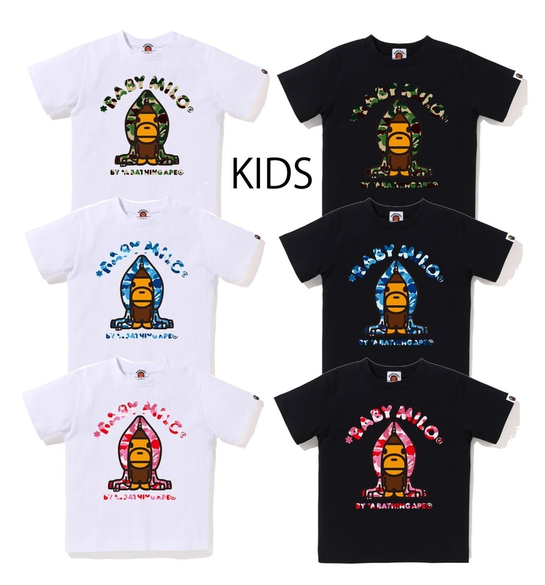 完売　ABC CAMO MILO HOODIE TEE 120 ブラック ABC CAMO MILO HOODIE TEE | bape.com
