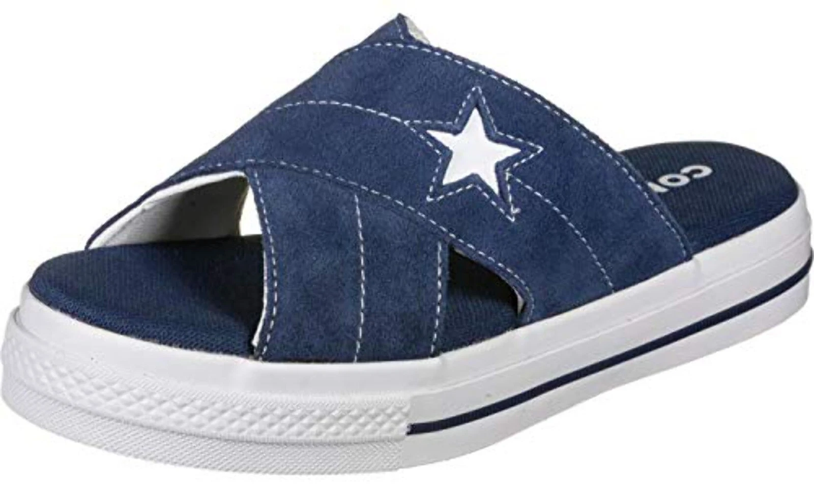 Converse Sandalo Slip Donna One Star Scamosciato Navy Egret Bianco (numerico_8)