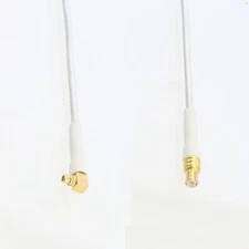 RF MCX plug to MMCX male elbow RG405 .086" Flexible Semi-Rigid Jumper 4~40"