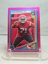 2025 Panini Donruss Rated Rookie Josh Simmons #368 Optic Preview Pink Prizm (RC)