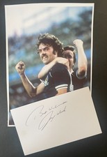 John Wark Signed Autograph White Index Card Ipswich Town Football & Free Photo