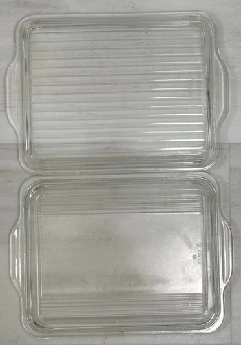 Vintage Pyrex 503-C Lid Only Lot Of 2 All Rib & Split Rib Replacement Glass Lids