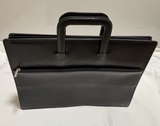 Fabulous Black Leather Texier Laptop IPad Briefcase Bag