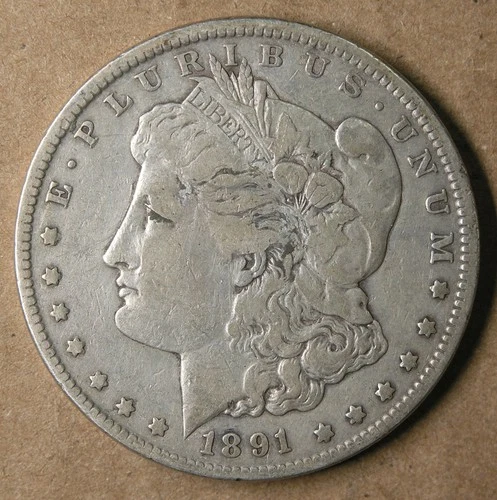 $1 1891-CC Morgan Silver Dollar F-VF Carson City Mint * AvenueCoin