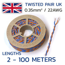 Blue & Orange Twisted Wire 22 AWG / 0.35mm² Cable