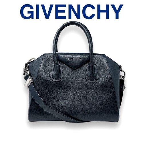 Givenchy Handbag Antigona Small Leather Navy Used From Japan
