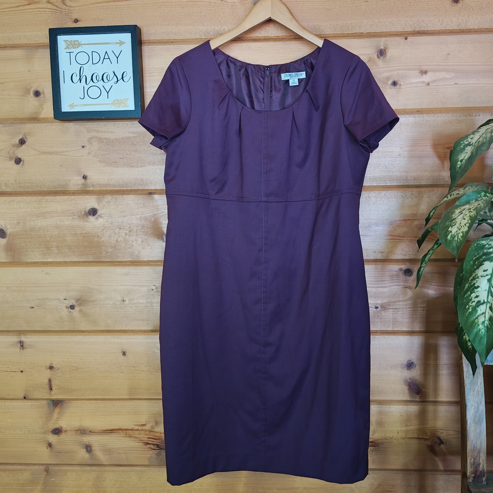 Pendleton Purple Wine Wool Blend Lined Shift Care… - image 1