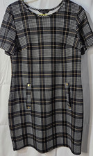 Peacocks size 10 ladies black checked bodycon dress sleeveless