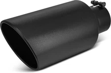 AUTOSAVER88 4 Inch Inlet Exhaust Tip 4" Inlet 7" Outlet 15" Long Tail Tip Black