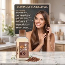 Dermalist Flaxseed Gel Hair Skin Frizz-Control Smoothening Moisture Rich 100 ml